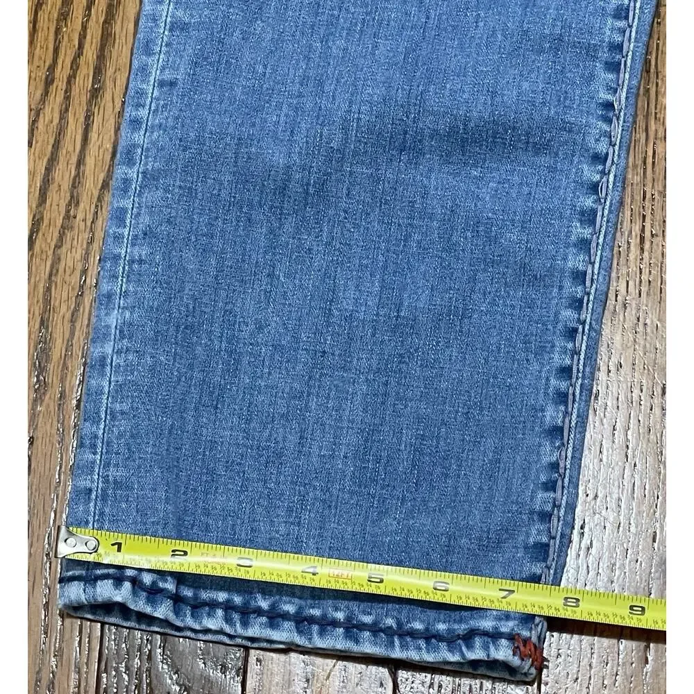 True Religion Ricky Blue Super T Relaxed Straight Flap Jeans Mens 33 Red Stitch